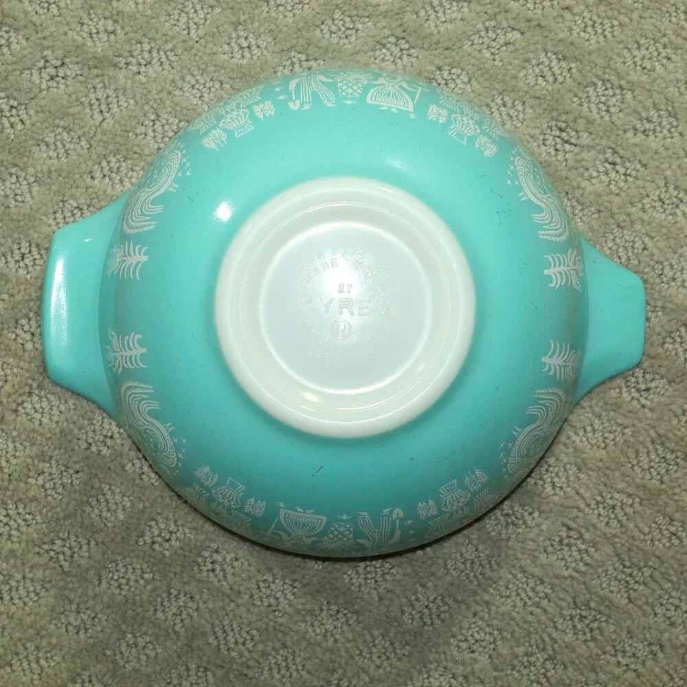 Vtg Pyrex Amish Butterprint Nesting Cinderella Mixing Bowls Set of 3 (442 - 444)
